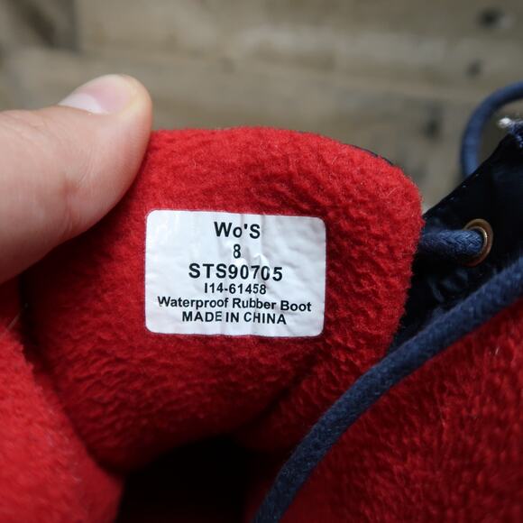 Sperry Top Sider Duck Boot Womens 8 Blue Anchor Waterproof Rubber - Picture 5 of 5